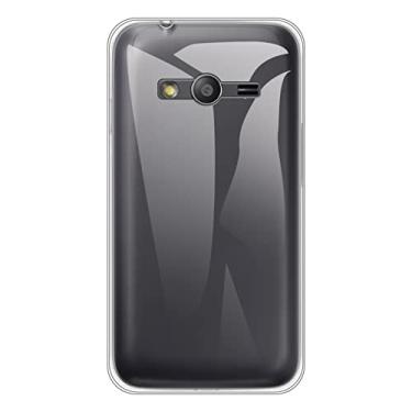 Imagem de Capa para Samsung Galaxy Ace 4, capa traseira de TPU (poliuretano termoplástico) macio à prova de choque de silicone anti-impressões digitais capa protetora de corpo inteiro para Samsung Galaxy Ace 4 LTE G313 (4,00 polegadas) (transparente)