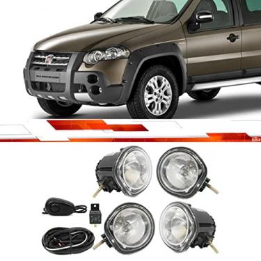 Imagem de Kit Farol Milha Palio Weekend Ate 2009 Strada Adventure Fire Ate 2012 Com Chicote Relé Interruptor uso geral Com Led