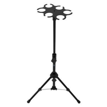 Imagem de Pedestal Suporte Descanso Para 6 Microfones Com Ou Sem Fio - Visão