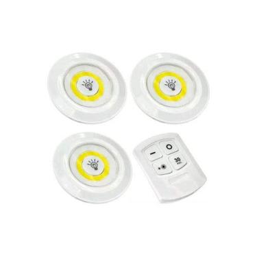 Imagem de GENÉRICA Kit 3 Lâmpadas Luminária de Led Controle Sem Fio Spot Remoto