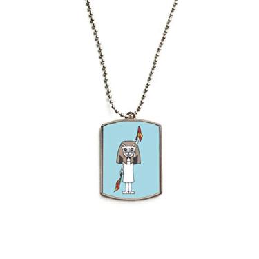 Imagem de DIYthinker Colar de aço inoxidável para cães com pingente de bandeira de árbitro para gatos e mamães