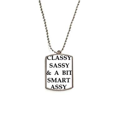 Imagem de Colar para animais de estimação com pingente de corrente de aço inoxidável e design elegante Sassy Bit