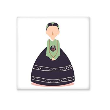 Imagem de Decalque feminino tradicional personalizado na Coreia de cerâmica brilhante azulejo vitrificado pedra adornada