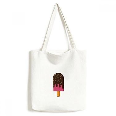 Imagem de Bolsa de lona com agulha de chocolate crocante e doce bolsa de compras casual