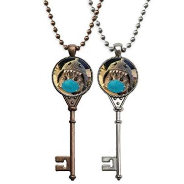 Imagem de OFFbb-USA Colar com pingente de coração de querubins com expressão de rosto dolorido para decoração de casais