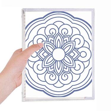 Imagem de Caderno chinês com estampa de flor azul chinesa com folhas soltas diário recarregável
