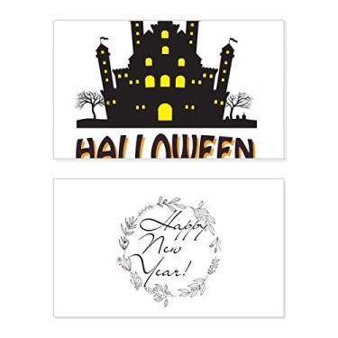 Imagem de Halloween The Brightly Lit Castle Festival Ano Novo Cartão de felicitações Bless Mensagem presente