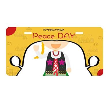Imagem de DIYthinker Placa de licença de desenho animado da Polônia Smile Blond Decoração de carro Dia da Paz