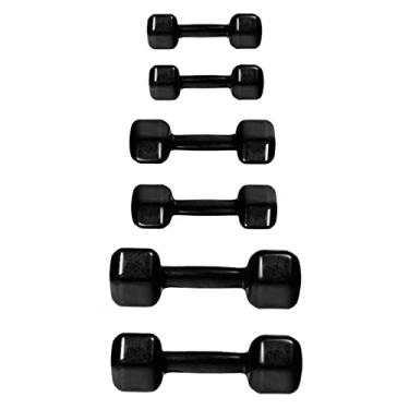 Imagem de Kit 3 Pares Halteres sextavados emborrachados Pesos 1kg, 2kg e 3kg