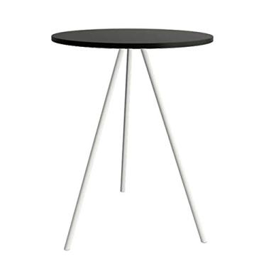 Imagem de Mesa Lateral Gabriela Wood Preta e Branca