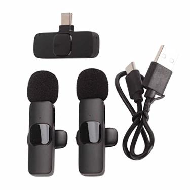 Imagem de Microfone de lapela sem fio, microfone de lapela mini plug and play para gravação de transmissão ao vivo com transmissor, Dispositivos de áudio