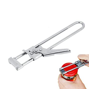 Imagem de Abridor de pote ajustável, abridor de lata manual, abridor de lata de aço inoxidável, tampas de garrafa manuais, removedor de tampa de estanho, ferramenta de cozinha doméstica para idosos, mulheres