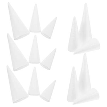 Imagem de Gadpiparty 15 Unidades forma de cone de espuma formas adornos faça você mesmo árvore de Natal decoração brinquedo modelos espumas em forma de cone materiais de arte de poliestireno bolo Bola