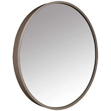 Imagem de Espelho de maquiagem espelho de banheiro espelho redondo montado na parede espelhos de vaidade emoldurados de liga de alumínio espelho de barbear espelho de aumento espelho de maquiagem para chuveiro espelhos de parede espelhos de vaidade (A 60cm) Feito na China