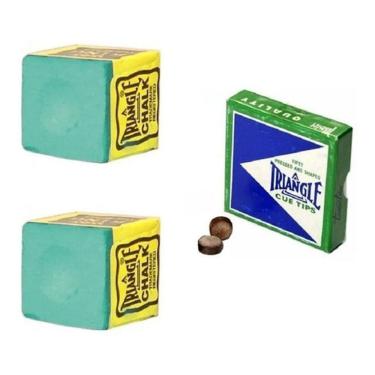 Imagem de 2 Giz Verde Triângle + 2 Sola Triângle Tacos Sinuca Bilhar