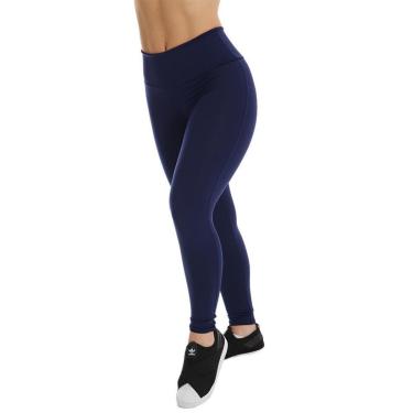 Imagem de Calça Legging Academia Cintura Alta Cós Duplo Básica Lisa Feminina-Feminino