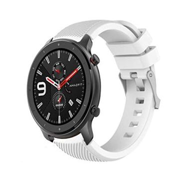 Imagem de Pulseiras NSmart compatíveis com Amazfit GTR 47MM / GTR 2 / GTR 2e / GTR 3 / GTR 4 (Branca Rajada)
