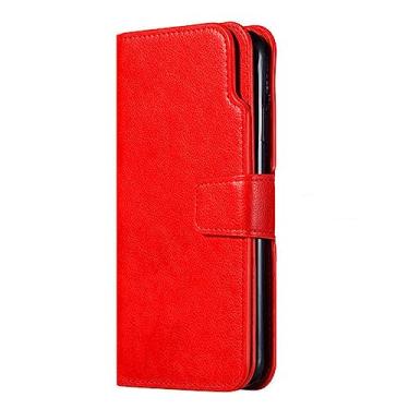 Imagem de Carteira flip a8 a7 cartões suporte capa capa de couro para samsung galaxy a6 a5 a3 j4 j6 plus j7 j3 j5 2017 2018 telefone comercial coque, vermelho, para galaxy a7 2018 a750