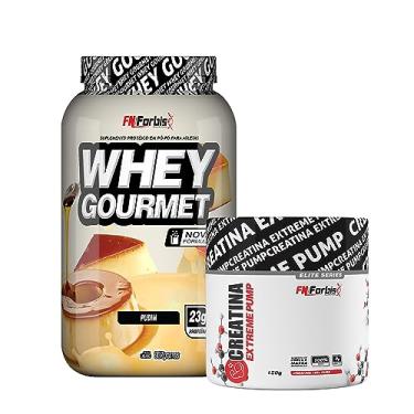 Imagem de Whey Protein Gourmet Pote 907g + Creatina Extreme Pump Elite Series 150g - FN Forbis Nutrition (Pudim)