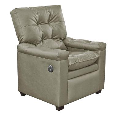 Imagem de Poltrona do Papai com Massagem Couríssimo Bege Areia Imperador - SOFA STORE