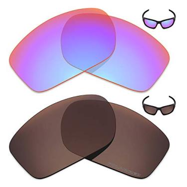 Imagem de Mryok+ 2 pares de lentes polarizadas de substituição para óculos de sol Oakley Valve New 2014 – Rosa cobalto/marrom bronze