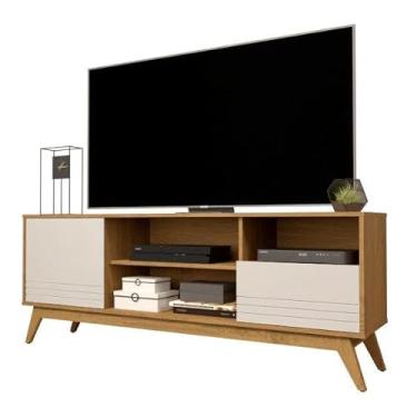 Imagem de EJ Painel FL Com Prateleira Superior Para Objetos Régua Dupla Face Fixação Por Cunha Para TV Até 55'' Cor Cinza