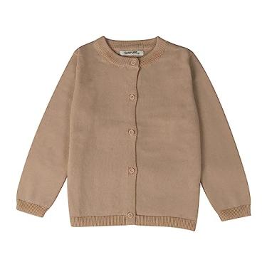 Imagem de POLG Roupas infantis para meninos e meninas tricotadas coloridas e sólidas, cardigã, ca...