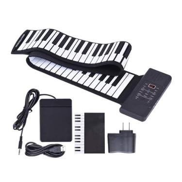 Imagem de teclado eletrônico para iniciantes Piano Enrolado À Mão Com 88 Teclas, Teclado Eletrônico Dobrável De Silicone Espessado Para Adultos