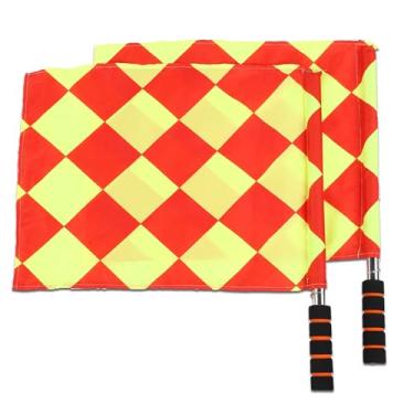 Imagem de Bandeira de árbitro, 2 peças bandeira de árbitro de futebol à prova d'água de alta visibilidade bandeira de árbitro de futebol americano de futebol americano