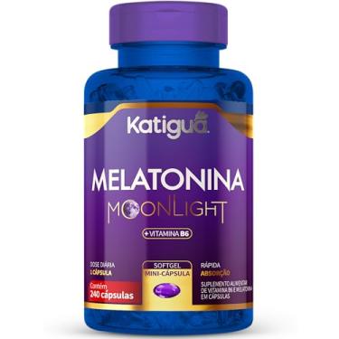 Imagem de Melatonina MoonLight, Vitamina B6, Sem sabor, Katiguá, 240 Cápsulas de 210mg, Roxo