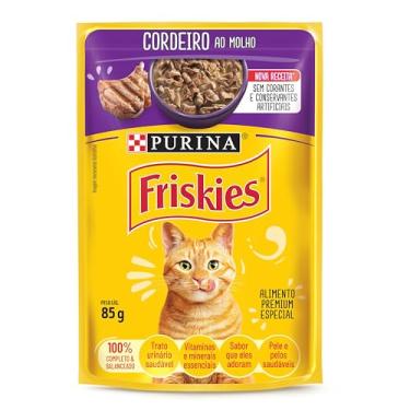 Imagem de Purina Friskies Nestlé Purina Friskies Ração Úmida Para Gatos Adultos Cordeiro Ao Molho 85G