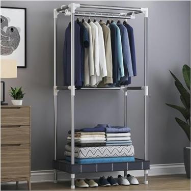 Imagem de Guarda-roupa portátil Organizador de armário Guarda-roupa Guarda-roupa portátil Prateleiras Organizador de armazenamento Quarto Armário suspenso Guarda-roupa Armário (sem capa de pano) Armário de