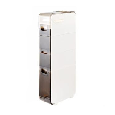 Imagem de Armário de armazenamento móvel com gaveta de 3/4/5 camadas, armário com gavetas transparentes, armário de armazenamento de banheiro pequeno para espaços pequenos