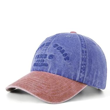 Imagem de yilibllii Boné de beisebol bordado 100% algodão tingido com pigmentos de alto perfil, boné com seis painéis, chapéus de casal, Roxa, Tamanho �nica