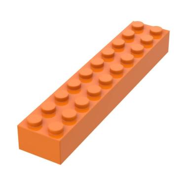 Imagem de Building Brick webrick toy Classic 2x10 Laranja Amarelo 100 unidades