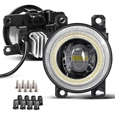 Imagem de Cawanerl Luz de neblina de lente LED com anel Halo Angel Eye substituição para Ford 13-16 Fusion, 11-15 Explorer, 08-14 Focus, 15-17 Mustang, 15-18 Edge, 12-18 C-Max, 11-18 Transit Connect, 14-18 Fiesta