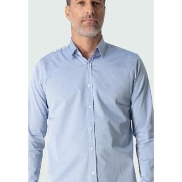 Imagem de Camisa social masculina manga longa classic fit homer azul claro-Masculino