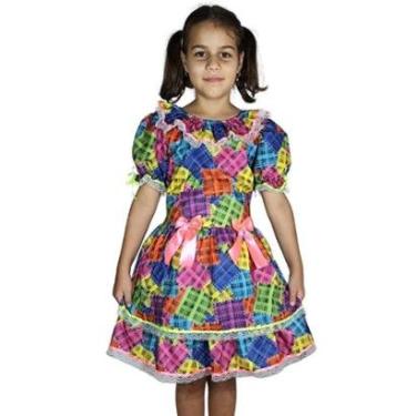 Imagem de Vestido Junino Infantil Quadriculado Colorido-Feminino