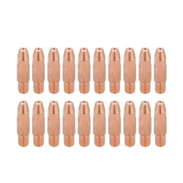 Imagem de Ponta de contato de soldagem mig, 20 pontas de contato de cobre para consumíveis de tocha de soldagem 24kd mig/mag 0.8/1.0/1.2mm (1.0)