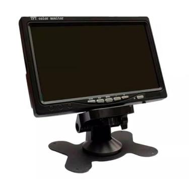 Imagem de Monitor 7 Polegadas LCD Portátil Compatível Com Câmera De Segurança Com Suporte Veicular Para Câmera De Ré Com Controle Com Saída De Som Embutida Com Suporte De Parede Tela Portátil PREMIUM