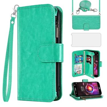 Imagem de Asuwish Capa de celular para LG X Charge/Fiesta 2 LTE/X Power 3/X5/LV7 carteira com protetor de tela, alça transversal com zíper, suporte para cartão LG-M322 XPower 2 SP320 M327 M322 mulheres meninas