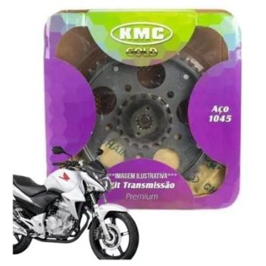 Imagem de Kit Relação Transmissão Tração CB e CBR 300, 2009 a 2015, Com Retentor KMC