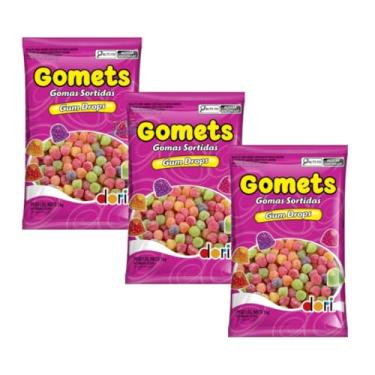 Imagem de Kit 3 Pacotes Bala de Goma 1kg Dori Gomets Sortidas Festa