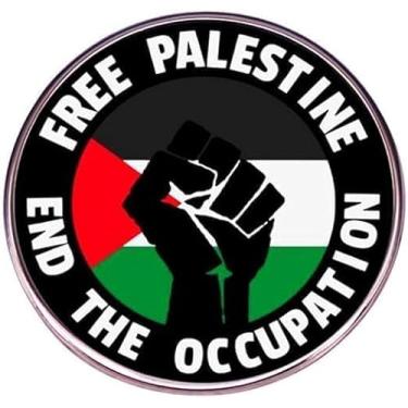 Imagem de Distintivo de pino esmaltado de 3 cm Free Palestine End the Occupation Palestino Flag Fist Human Rights State Gaza West Bank East Jerusalem East Jerusalem Apartheid, 1.2 Inches, Esmalte, Esmalte