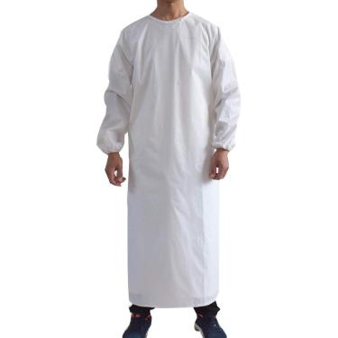 Imagem de Avental de oficina à prova d'água Avental de açougueiro para homens e mulheres, avental industrial extra longo resistente a ácidos e álcalis, avental de cozinha de manga comprida espessado,