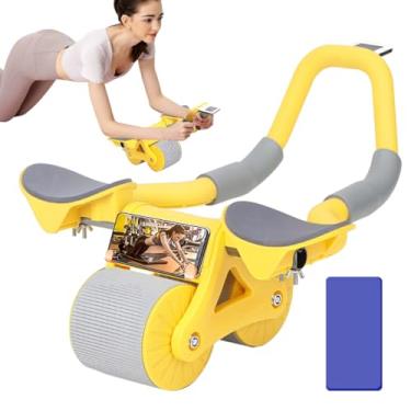 Imagem de Roda abdominal de recuperação automática com temporizador e almofada de assistência, adequada para iniciantes.