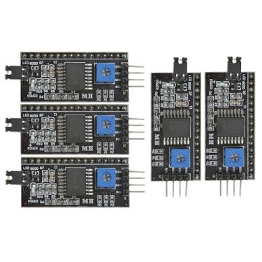 Imagem de PAMEENCOS 5 peças PCF8574T I2C IIC módulo conversor de placa de expansão, suporte LCD1602 LCD2004 placa adaptadora azul retroiluminação LCD, com circuitos integrados, para robô Arduino UNO R3 MEGA DIY