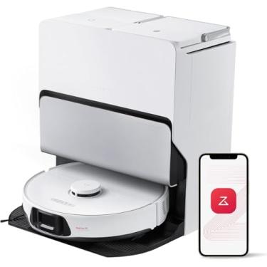 Imagem de Robô aspirador/passa pano Roborock S8 Max Ultra, esfregão autolimpante/secante FlexiArm elevação 20mm, detecção sujeira, autoesvaziamento, sucção 8000Pa, desvia obstáculos, autoadição solução, branco