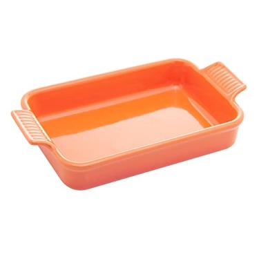 Imagem de REFRATÁRIO COM ALÇA DE CERÂMICA RETRÔ WOLFF 19x11x4,5CM LARANJA