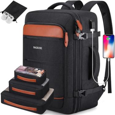 Imagem de Mochila de viagem Bagsure, bagagem de mão de 42 l, mochila expansível aprovada para voo, mochila para notebook
